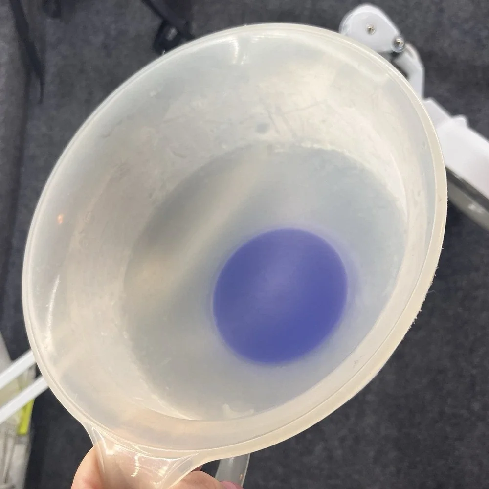 Tupperware Mix-N-Store Plus Measuring Pitcher Batter Bowl 12 Cup Sheer/Blue 3582